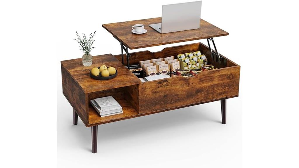 brown lift top coffee table