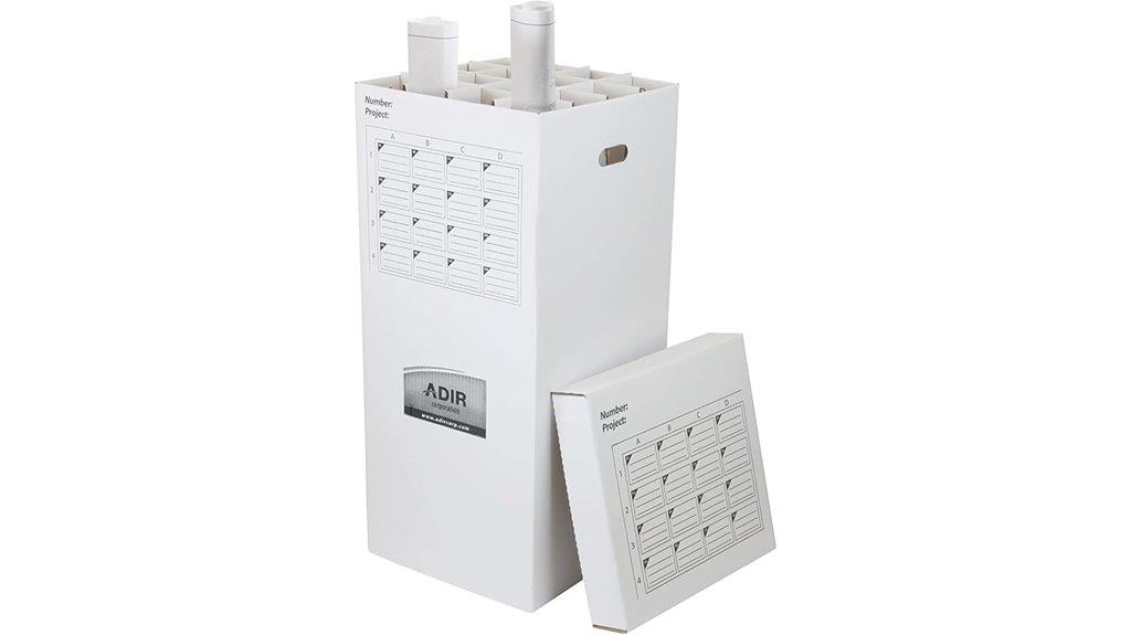 cardboard roll storage organizer