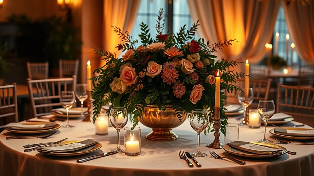 centerpieces with ambient lighting