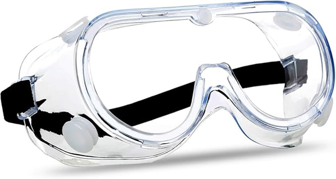 clear anti fog safety goggles