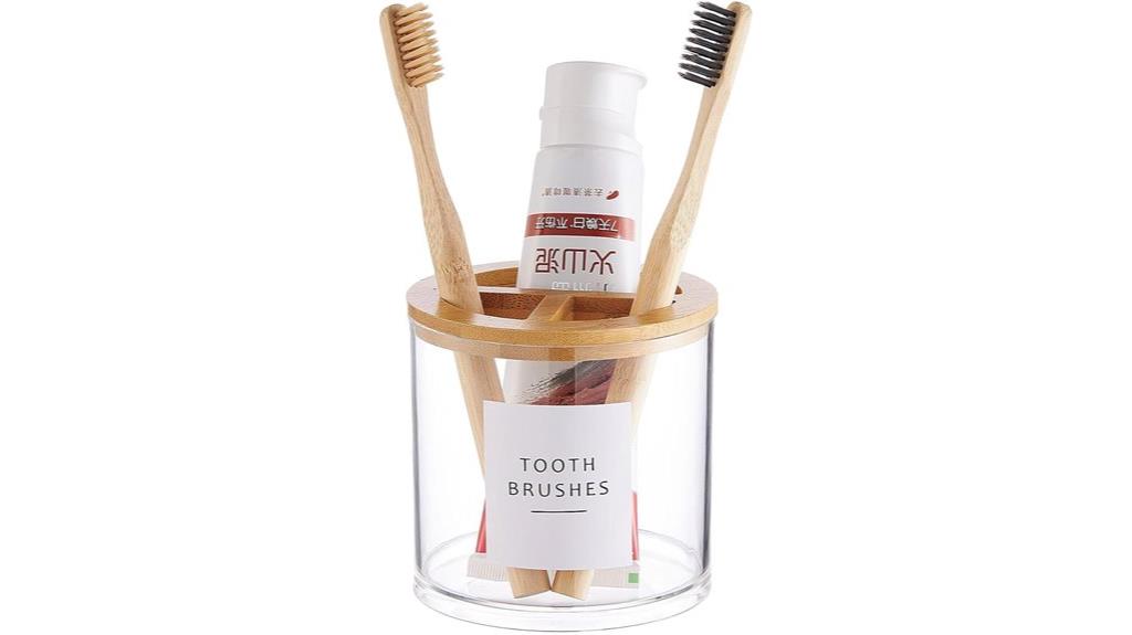 clear plastic toothbrush holder
