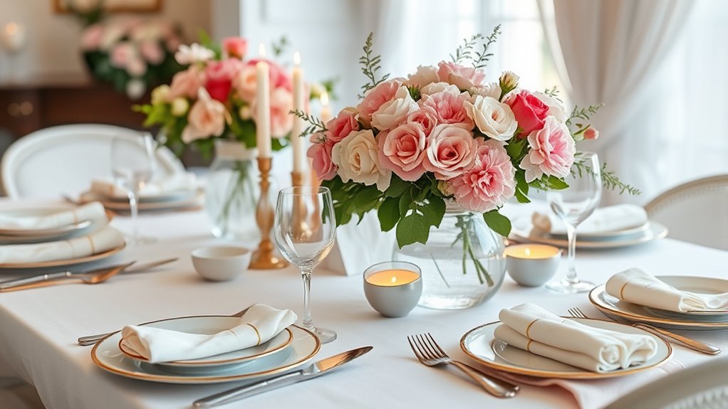 cohesive colorful table setting