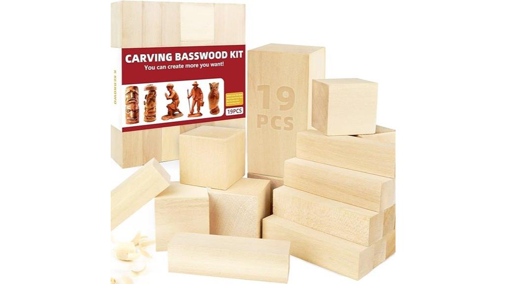 complete 19 piece basswood carving kit