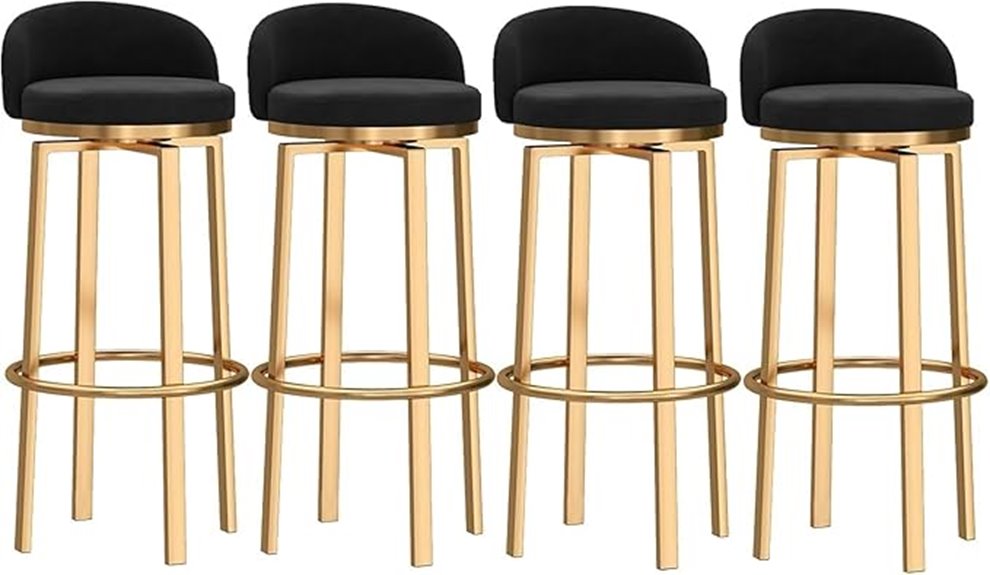 contemporary velvet bar stools