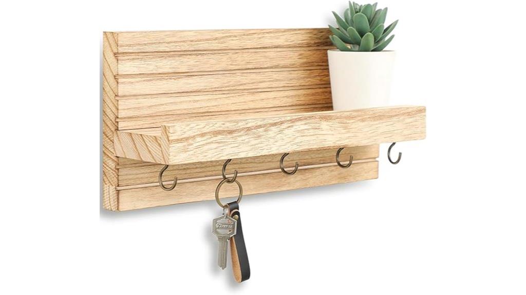 decorative shelf with hooks
