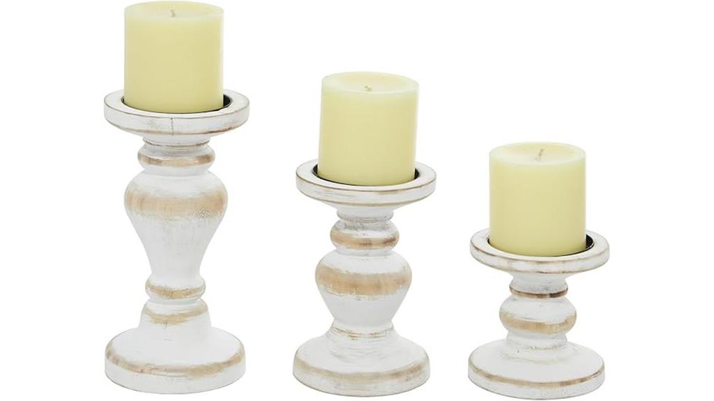 decorative wood candle holders