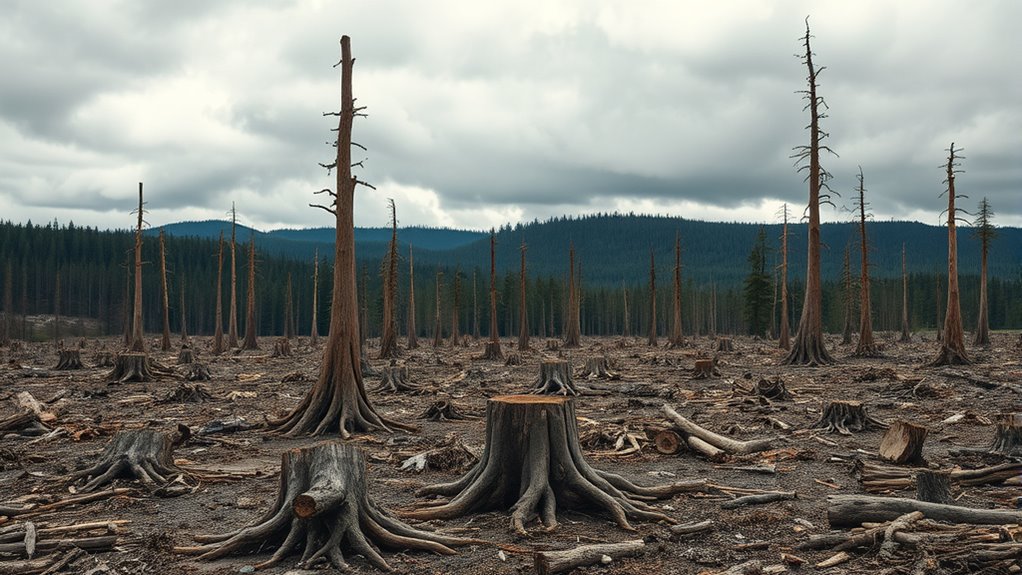 deforestation reduces wood resources