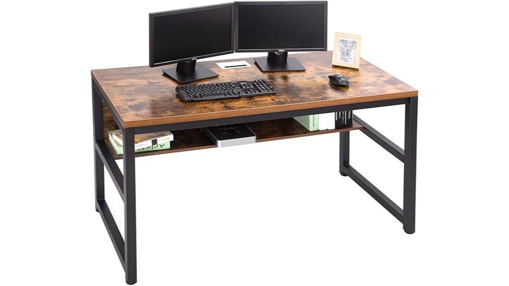 desk with bookshelf
