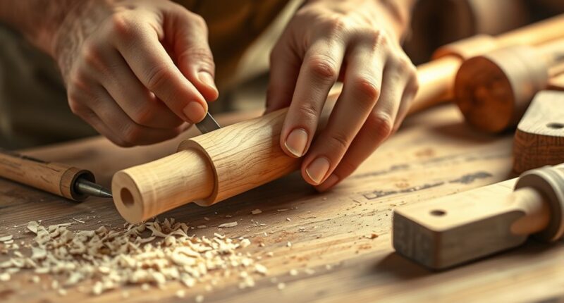 diy wooden flute construction