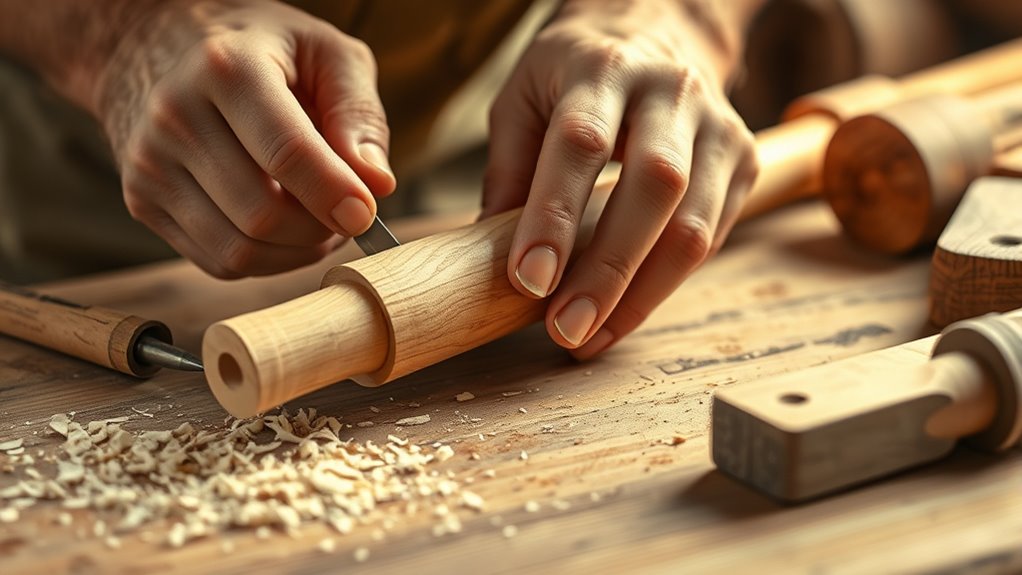 diy wooden flute construction