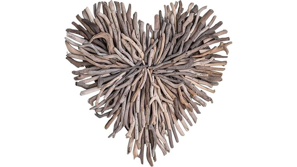 driftwood heart wall decor