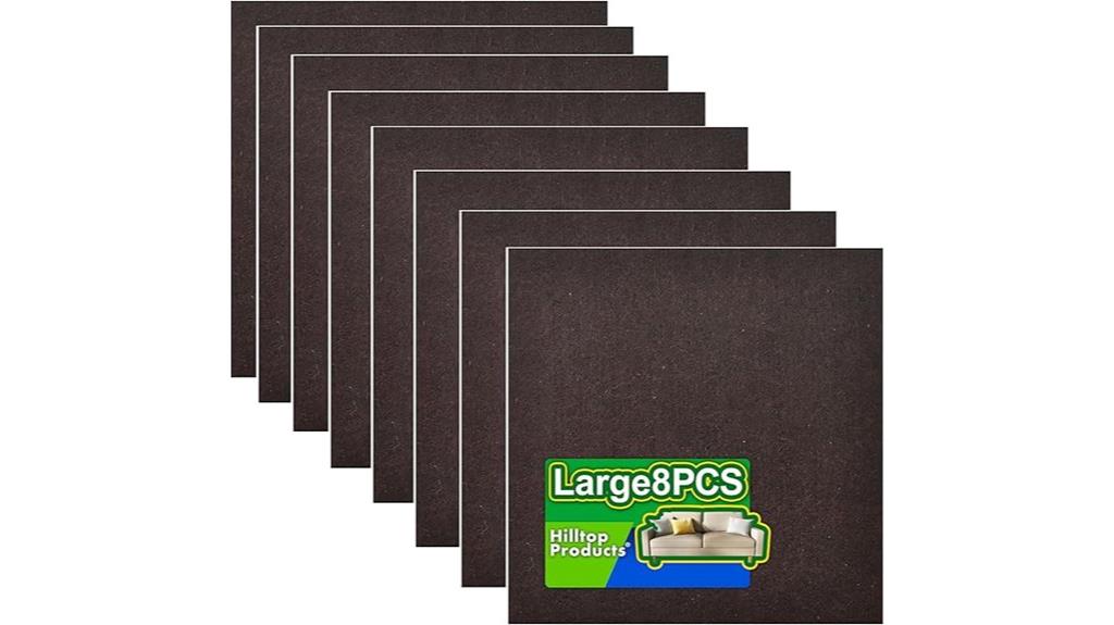 eight brown felt pads