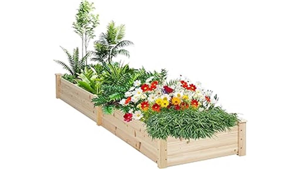 eight foot outdoor wooden planter