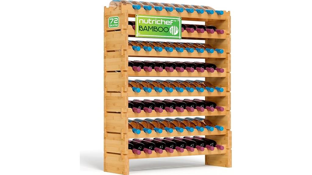eight tier bamboo wine rack