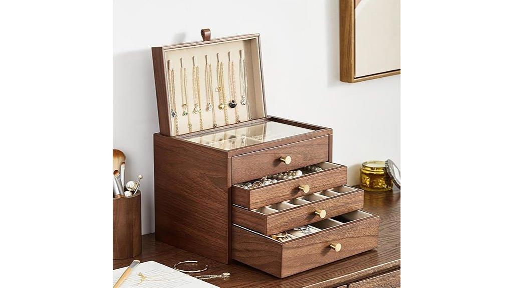 elegant walnut jewelry box