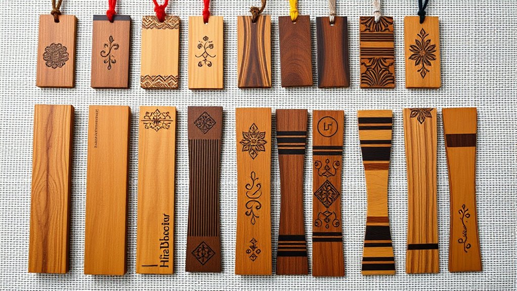 elegant wooden bookmark collection