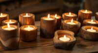 elegant wooden candle holders
