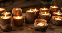 elegant wooden candle holders