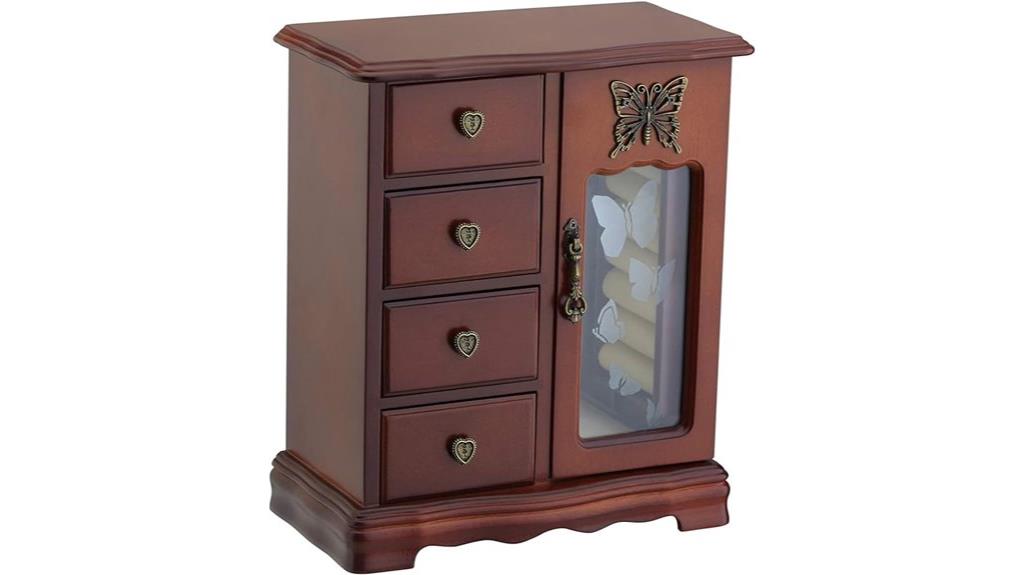 elegant wooden jewelry storage
