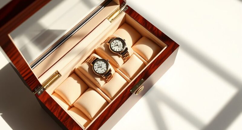 elegant wooden watch storage