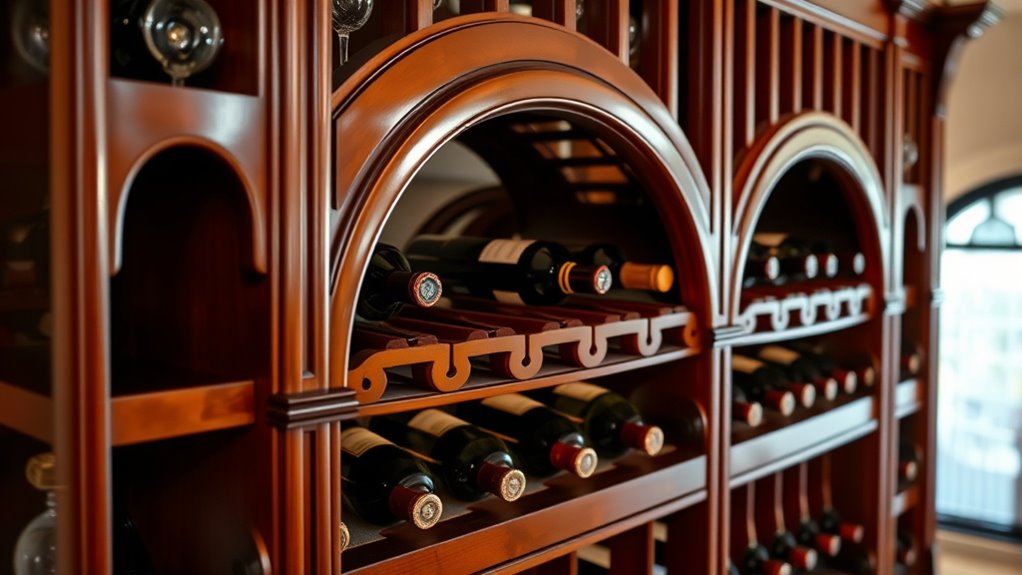 elegant wooden wine storage