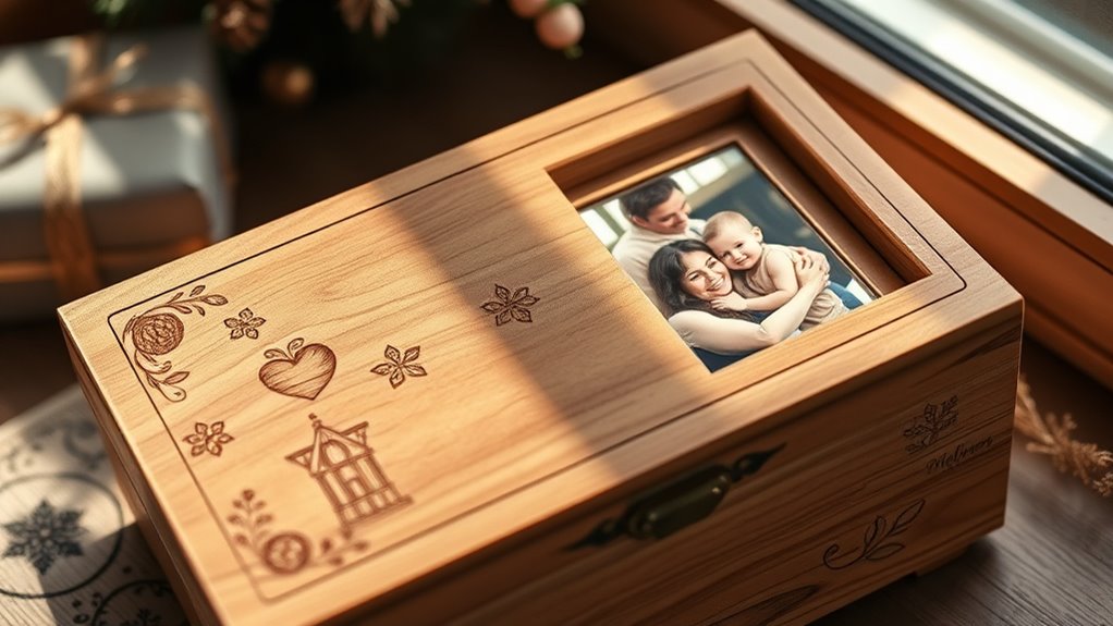 engraved photo on wood