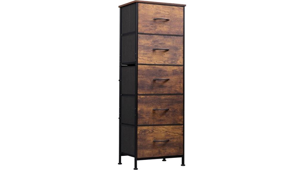 fabric dresser with drawers