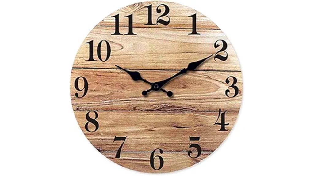 farmhouse brown wooden clock