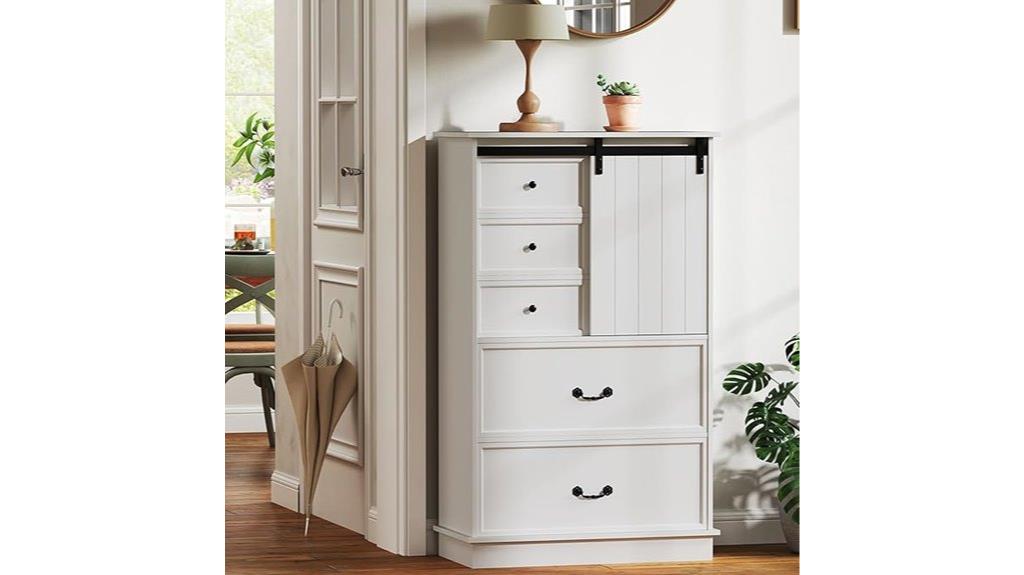 farmhouse drawer storage cabinet