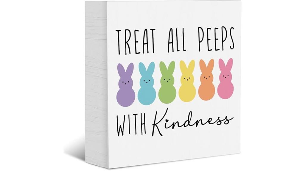 festive bunny wooden sign