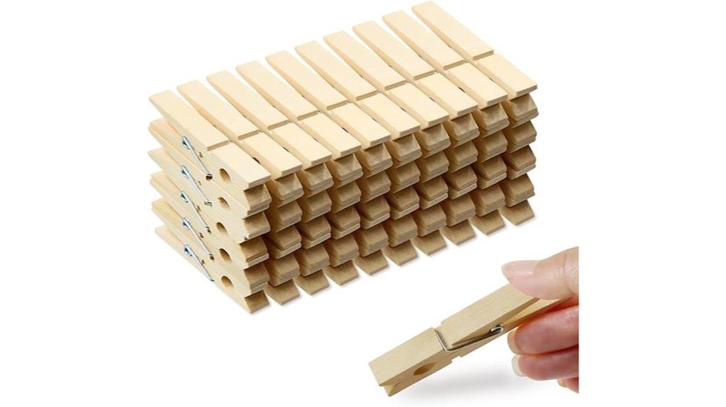 fifty wooden clothespins pack