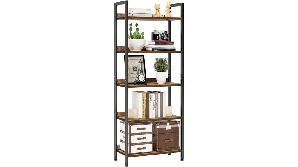 five tier bookshelf design