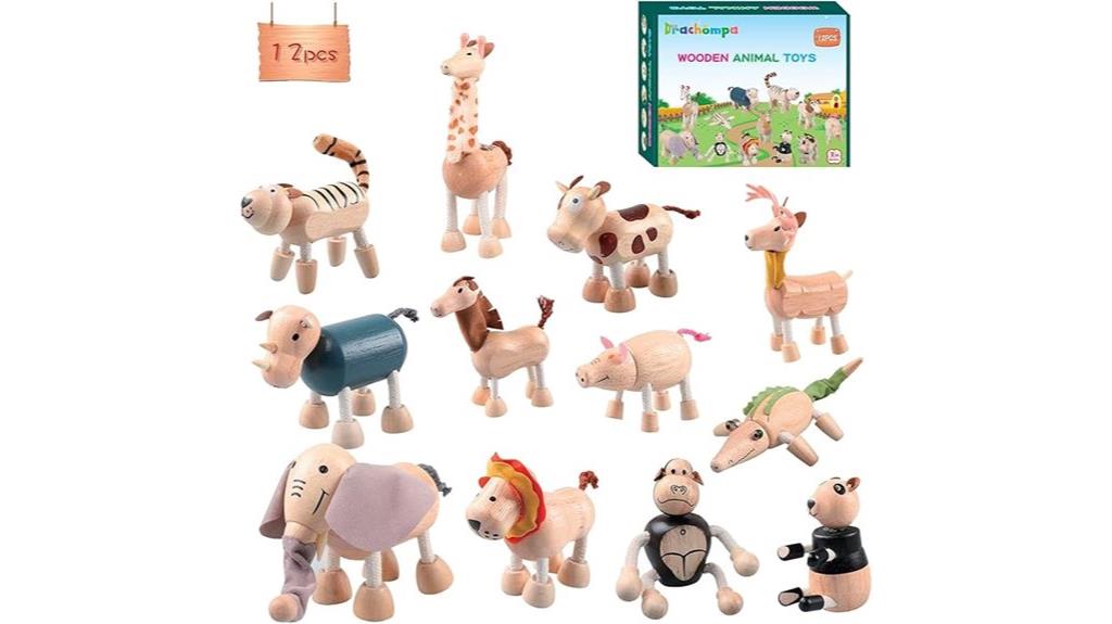 flexible wooden animal set
