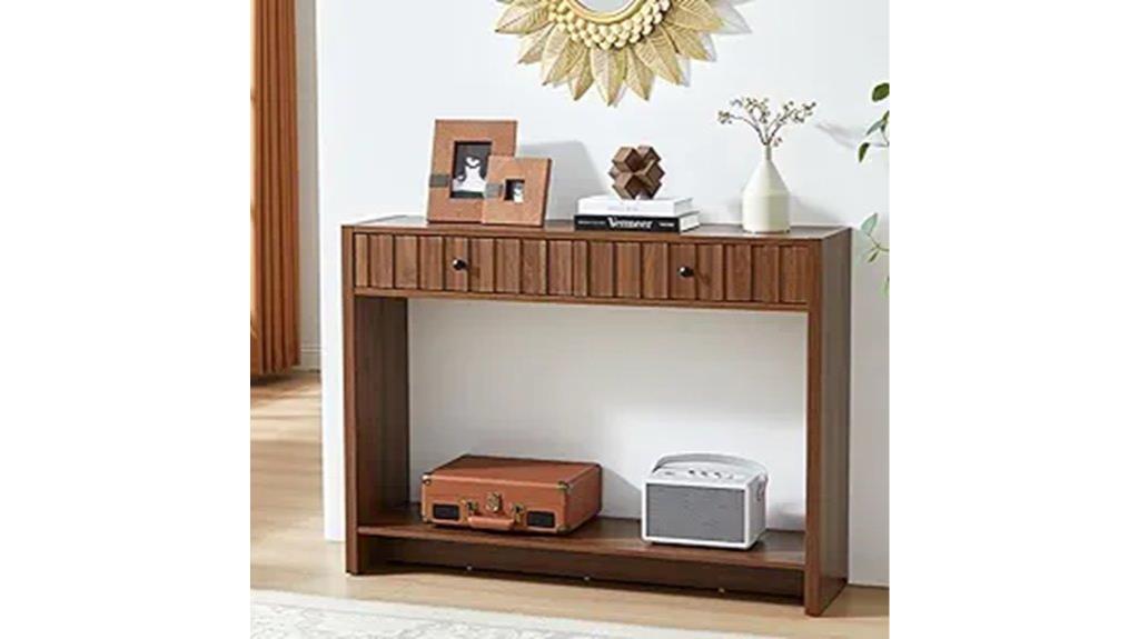fluted drawer entry table