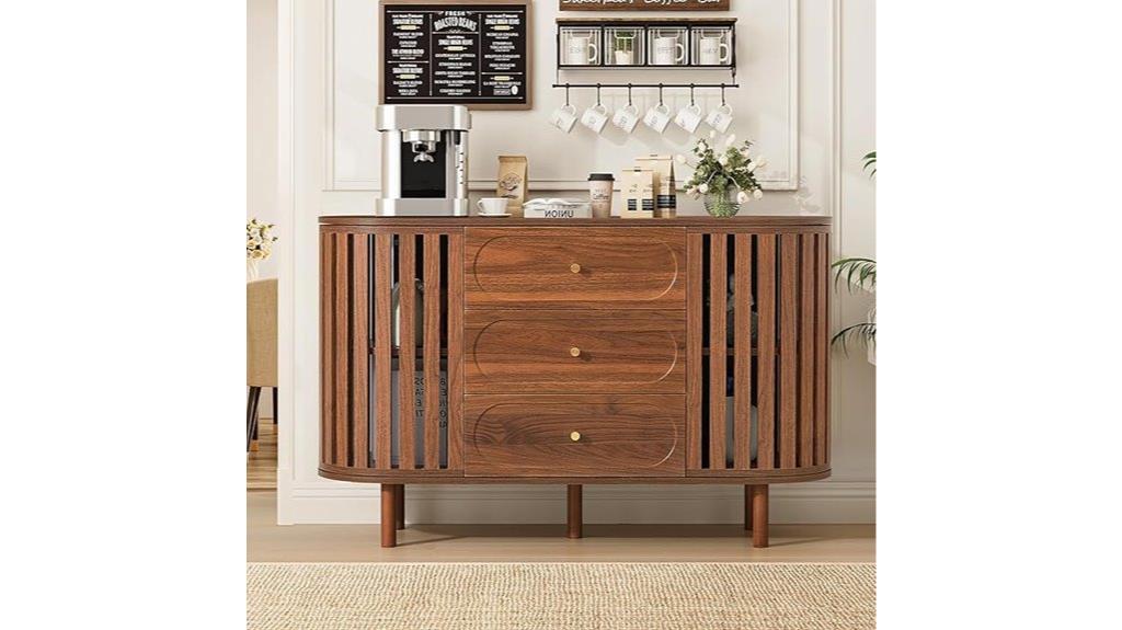 fluted sideboard with drawers