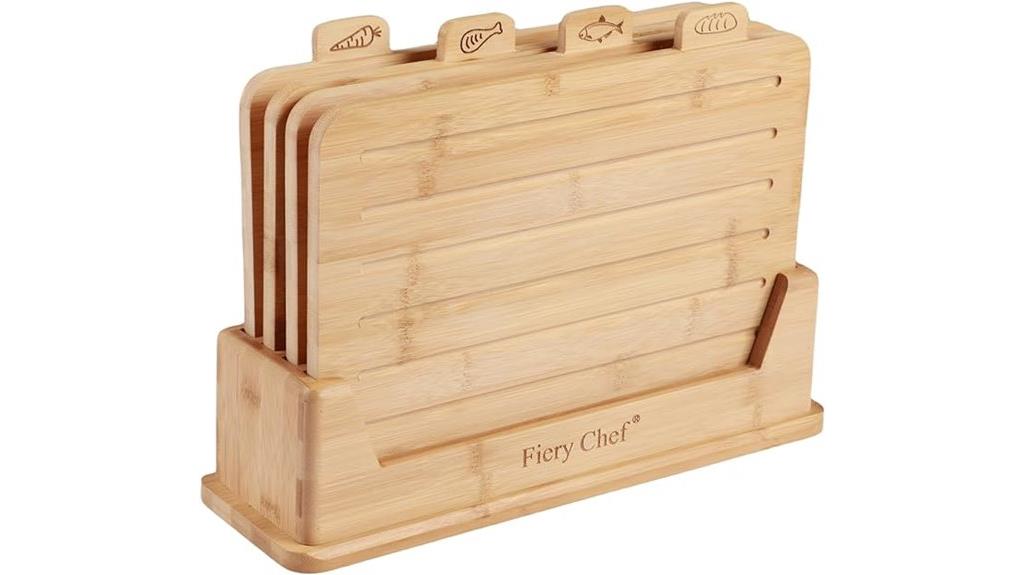 four piece bamboo board set