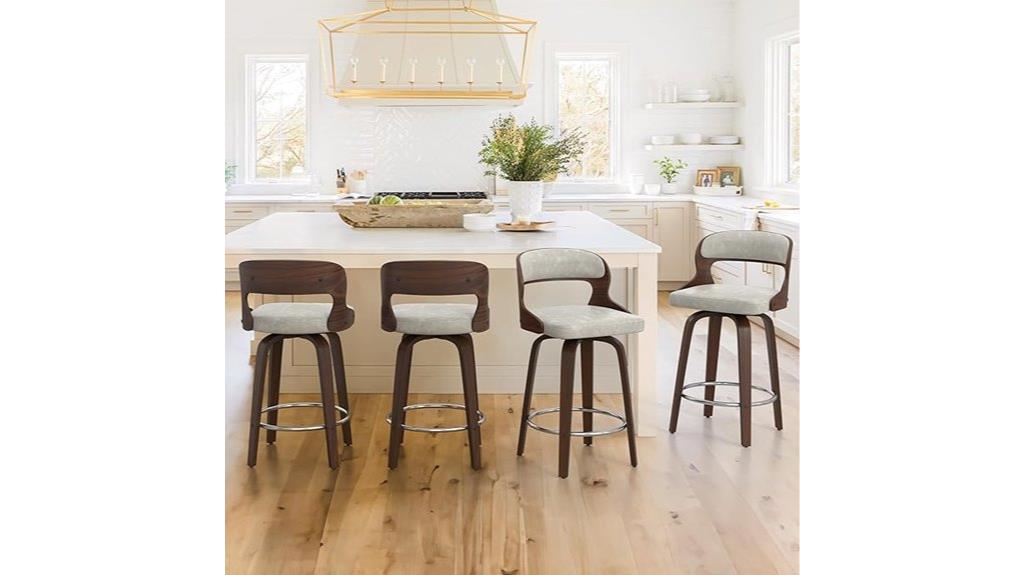 four swivel barstools set