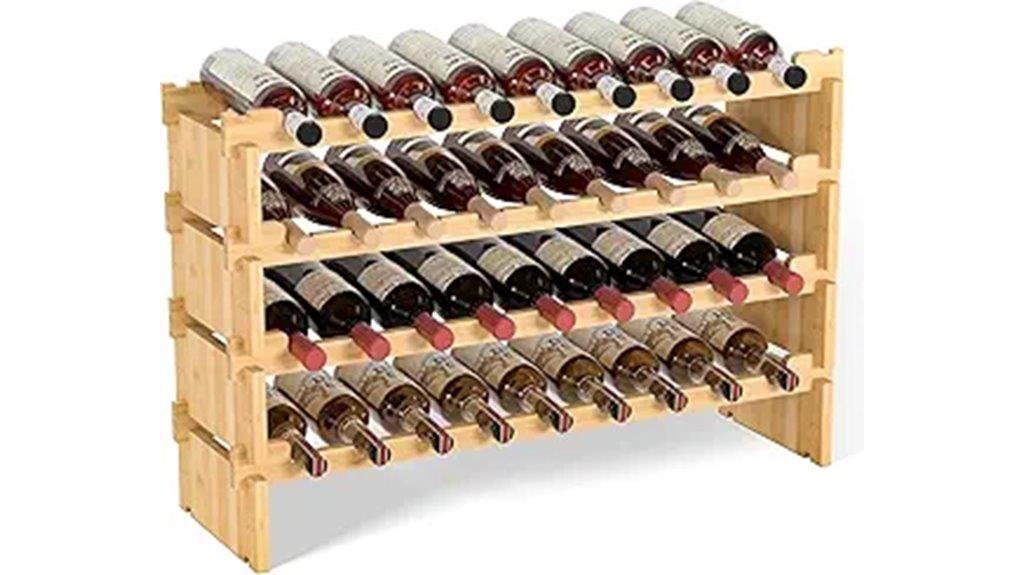 freestanding 36 bottle wine rack