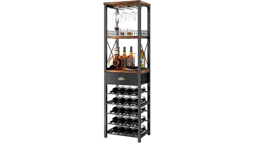 freestanding wine rack with storage