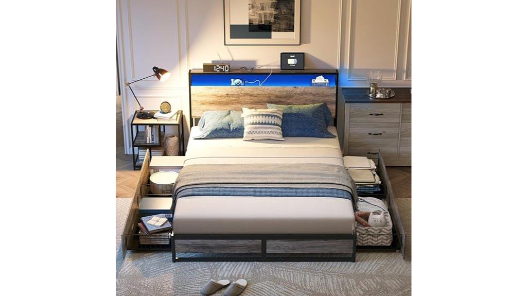 full bed with storage