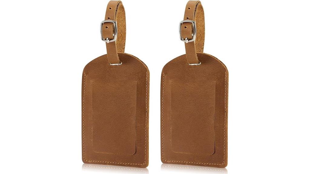 genuine leather luggage tags