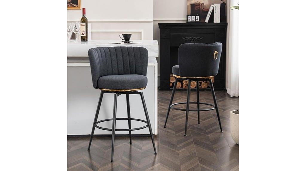 gray swivel bar stools