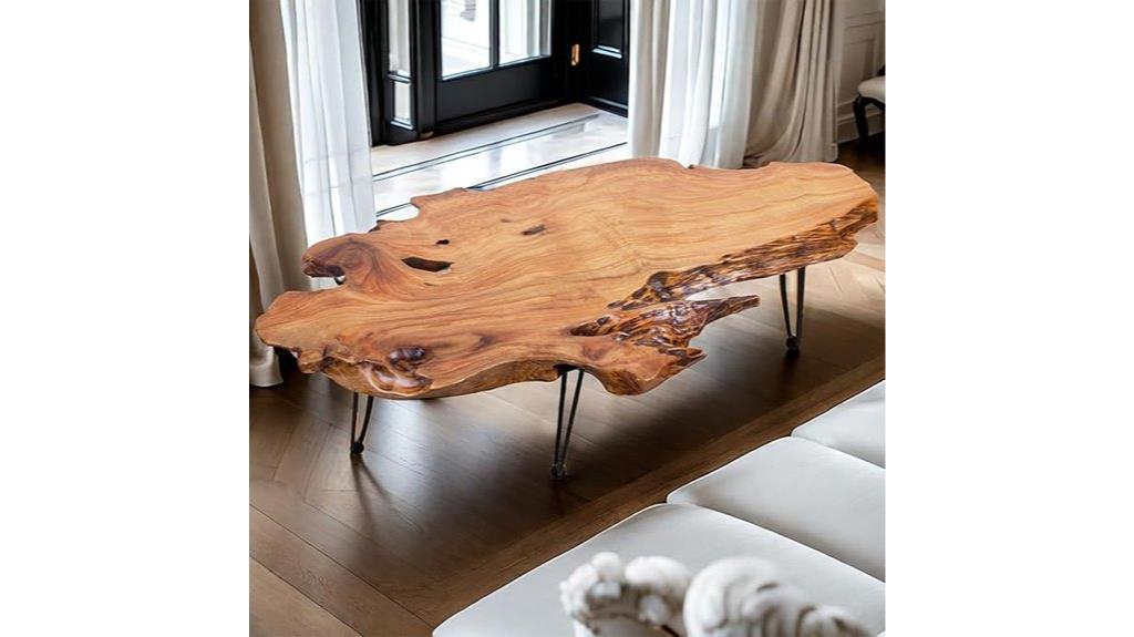 handcrafted wooden metal table