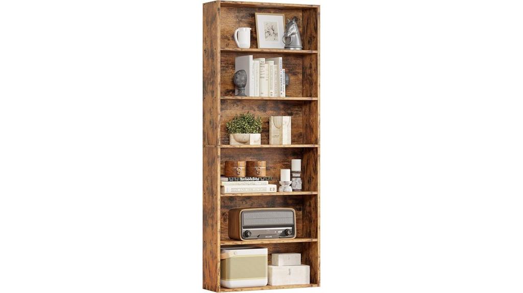 industrial 6 shelf bookcase