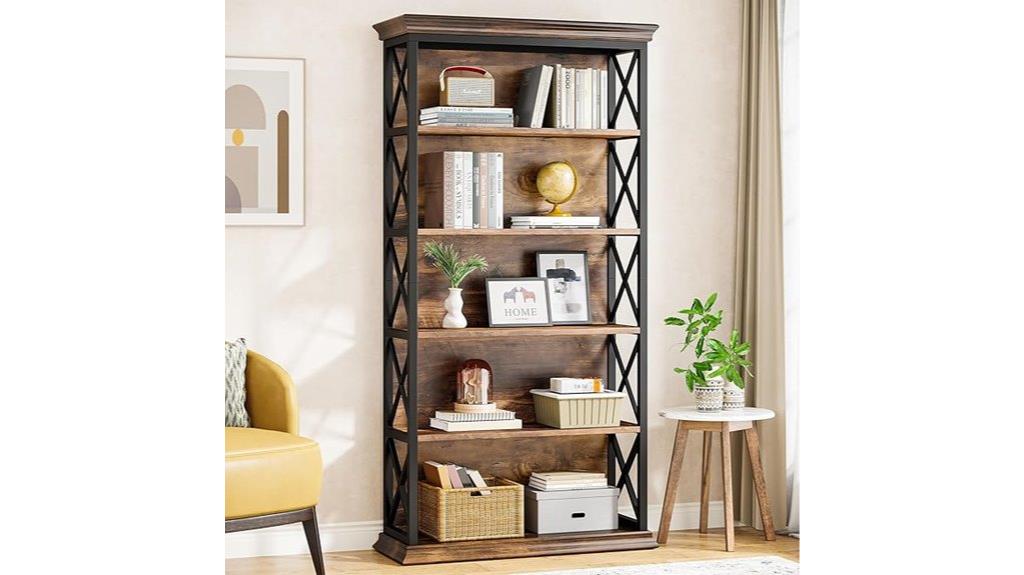industrial 6 tier bookcase