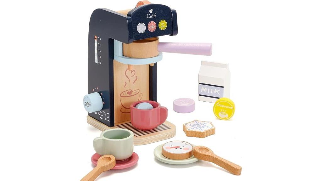 kids wooden coffee playset