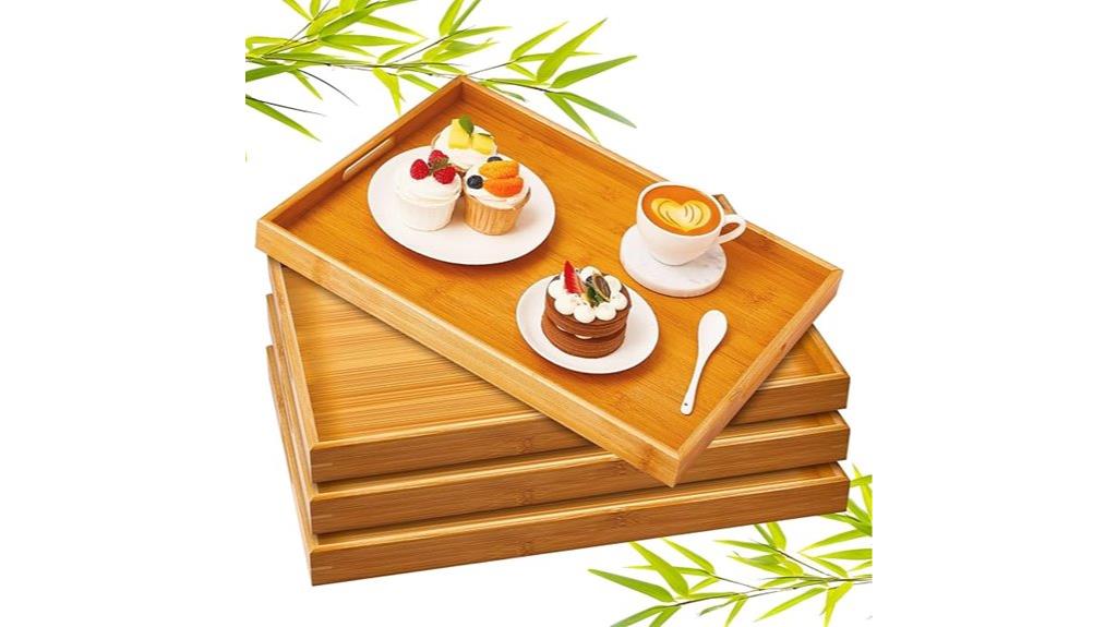 large bamboo tray set
