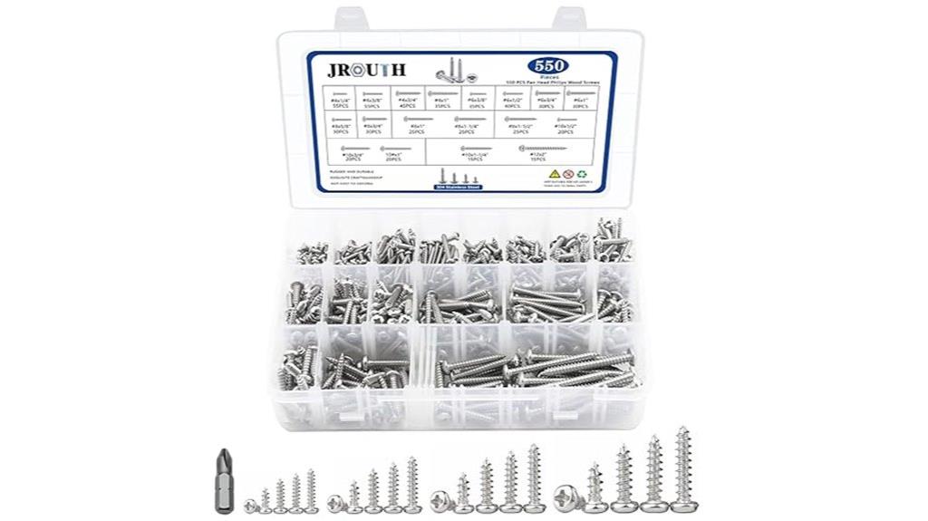 large stainless steel screw set