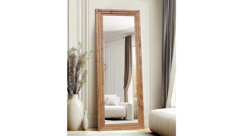 large wooden full length mirror