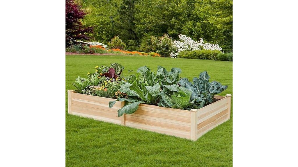 large wooden garden bed